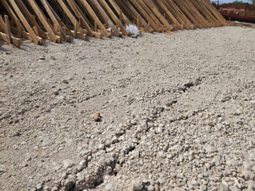 Subsidence at ground around structure