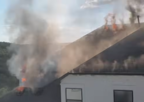 Inspecting house on fire in Leander